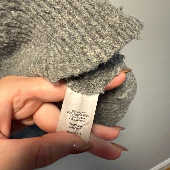 Madewell Grey Turtleneck Sweater M merino wool & alpaca - Picture 3 of 5